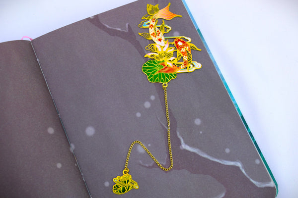 Lotus Koi | Golden Bookmark