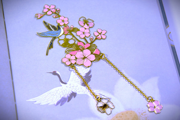 Peach Spring Blossom | Golden Bookmark