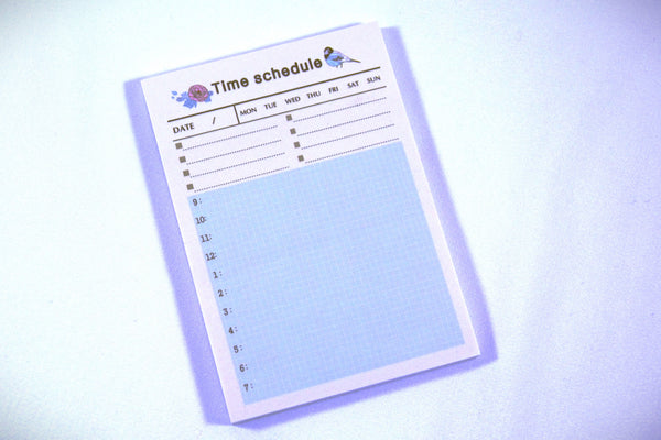 Time Schedule Bluebird Post-it | Sticky Notepad